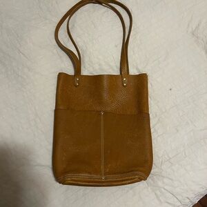 Tan Leather Tote Bag